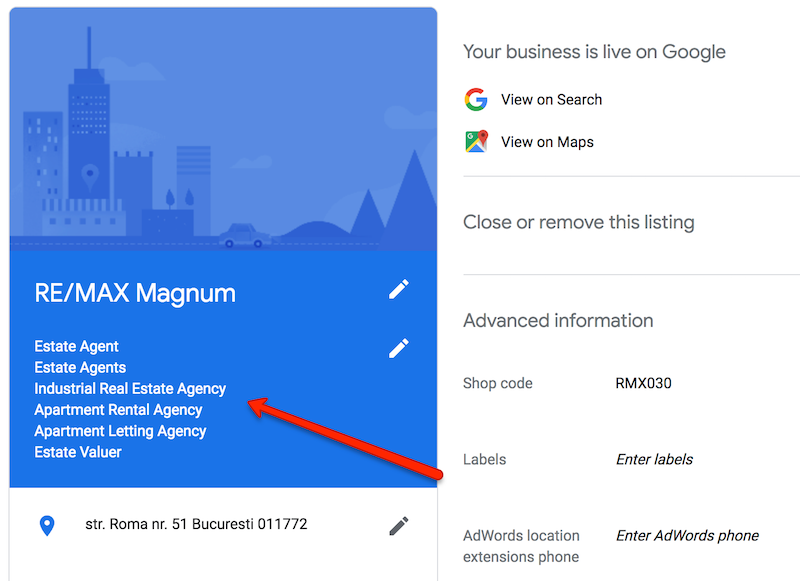 categorii business google