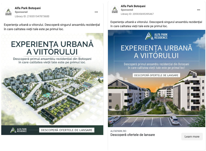 exemple reclame facebook ads imobiliare
